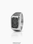 Torque Pave Diamond Signet Men's Ring