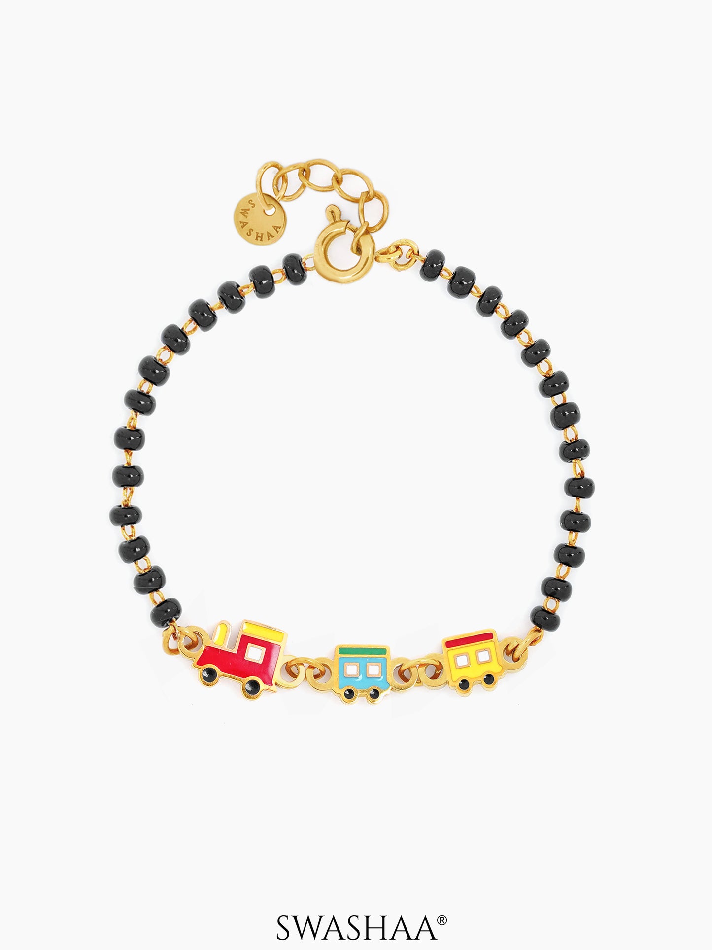 Toy Train Charm 18K Gold Plated Kid's Nazariya Bracelet