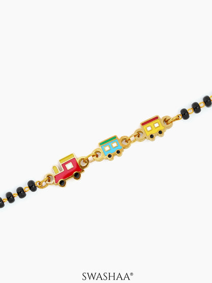 Toy Train Charms 18K Gold Plated Kid's Nazariya Loose Bracelet