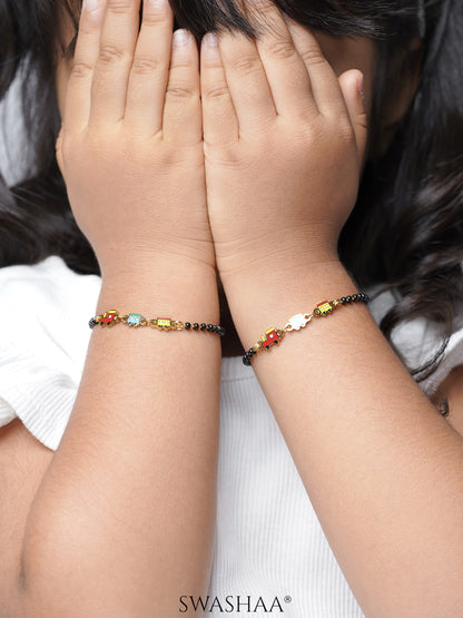 Toy Train Charms 18K Gold Plated Kid's Nazariya Loose Bracelet