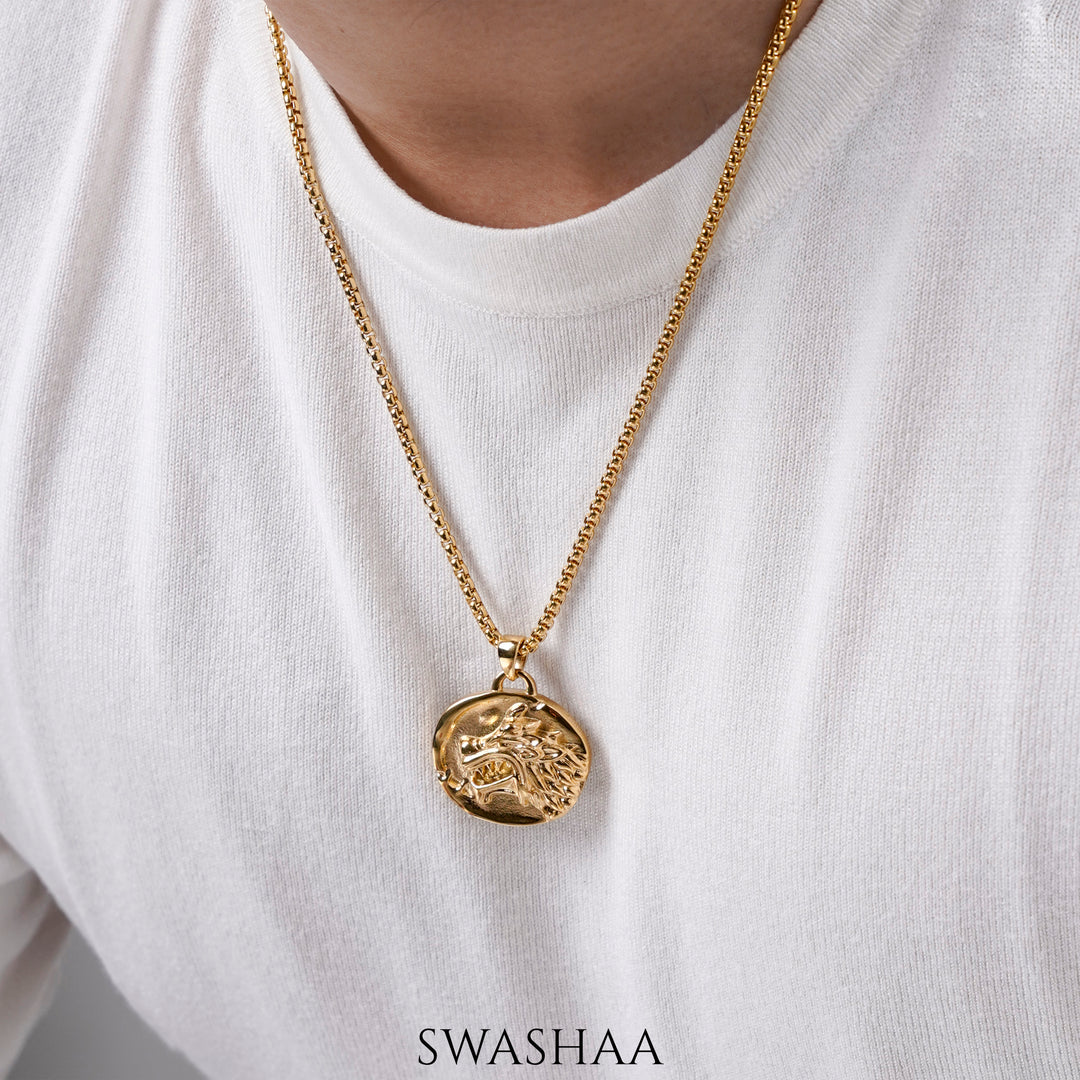 Trason Gold Plated Men's Chain Pendant - Swashaa