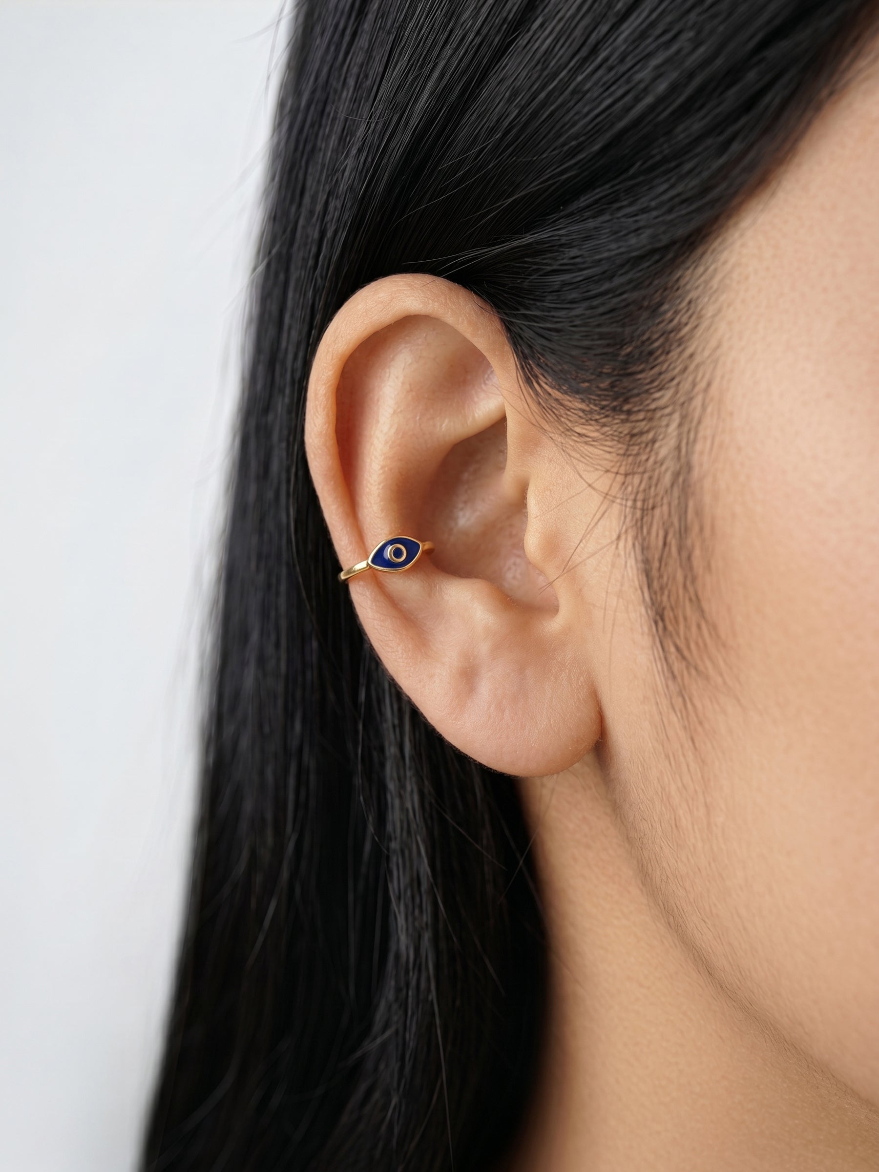 Tressa Blue Evil Eye 18K Gold Plated Women's Ear Cuffs