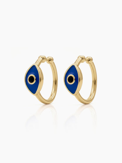 Tressa Blue Evil Eye 18K Gold Plated Women's Ear Cuffs