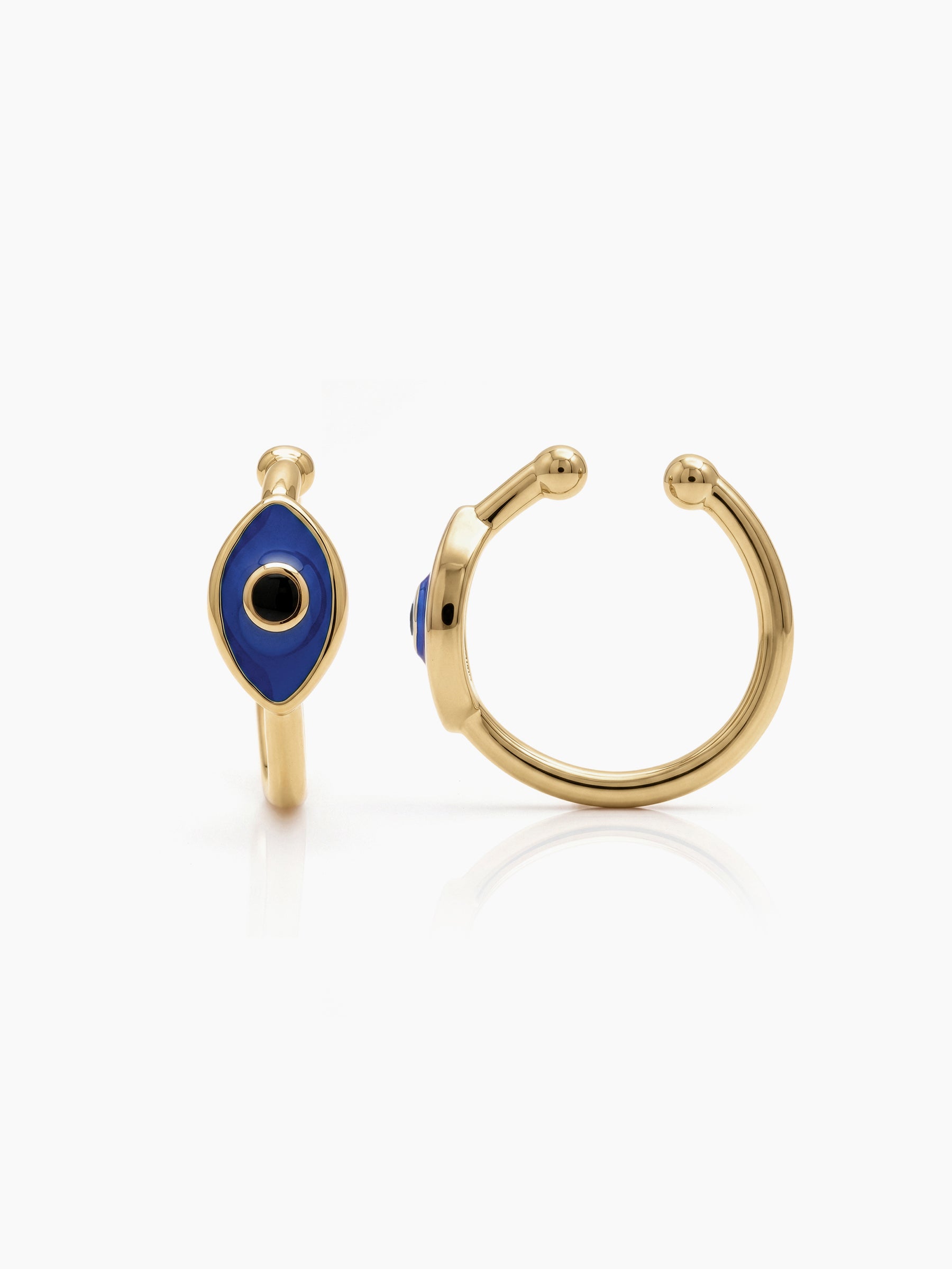 Tressa Blue Evil Eye 18K Gold Plated Women's Ear Cuffs
