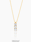 Tri Solitaire 18K Gold Plated Necklace