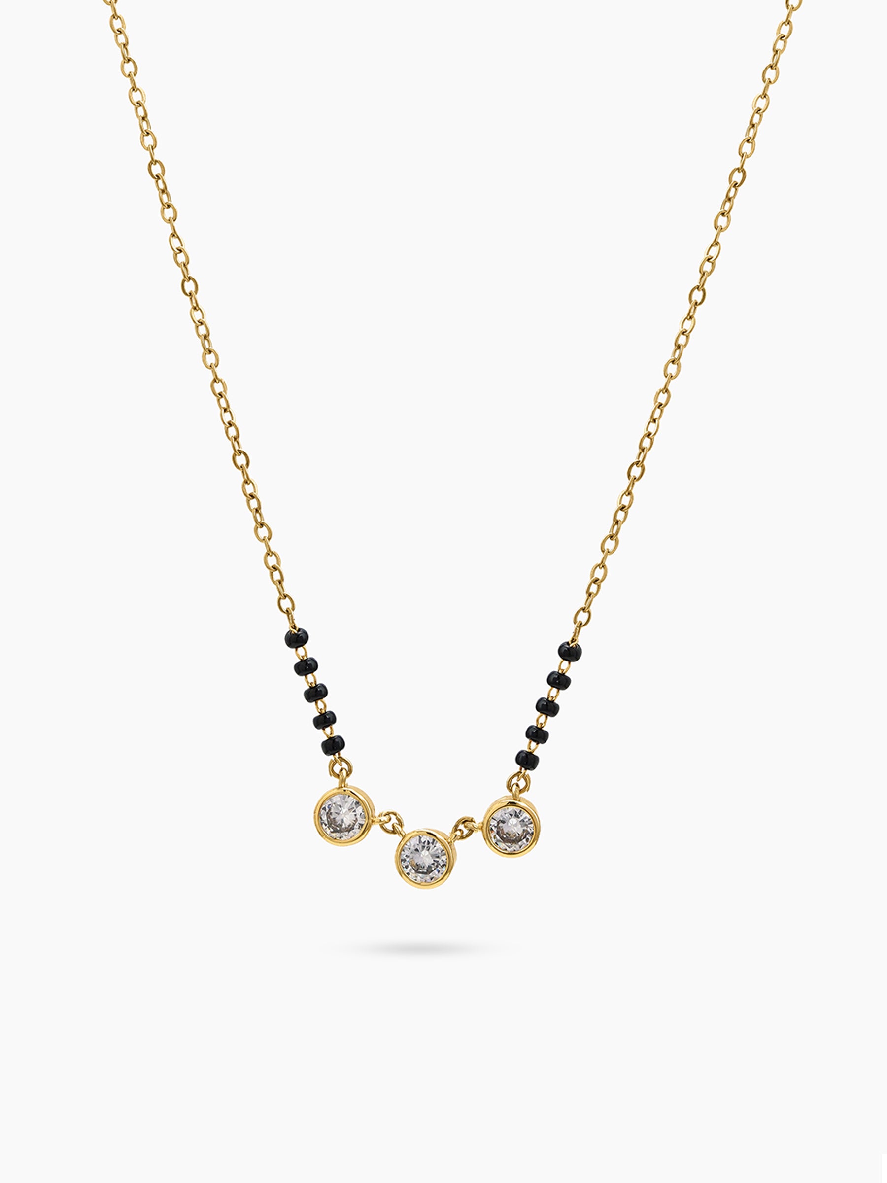 Trinika Solitaire 18K Gold Plated Women's Mangalsutra Necklace
