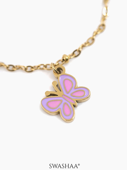 Twinkle Butterfly Charm 18K Gold Plated Kid's Loose Bracelet