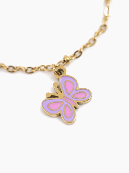 Twinkle Butterfly Charm 18K Gold Plated Kid's Loose Bracelet