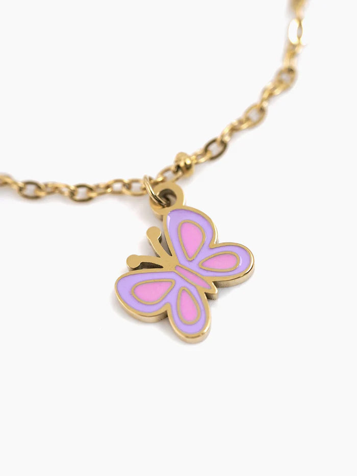 Twinkle Butterfly Charm 18K Gold Plated Kid's Loose Bracelet