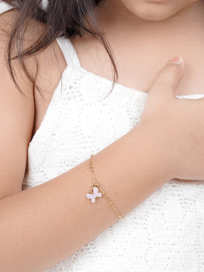 Twinkle Butterfly Charm 18K Gold Plated Kid's Loose Bracelet