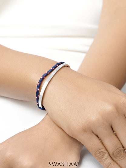 Unan Blue Red Rope Cuff Bracelet