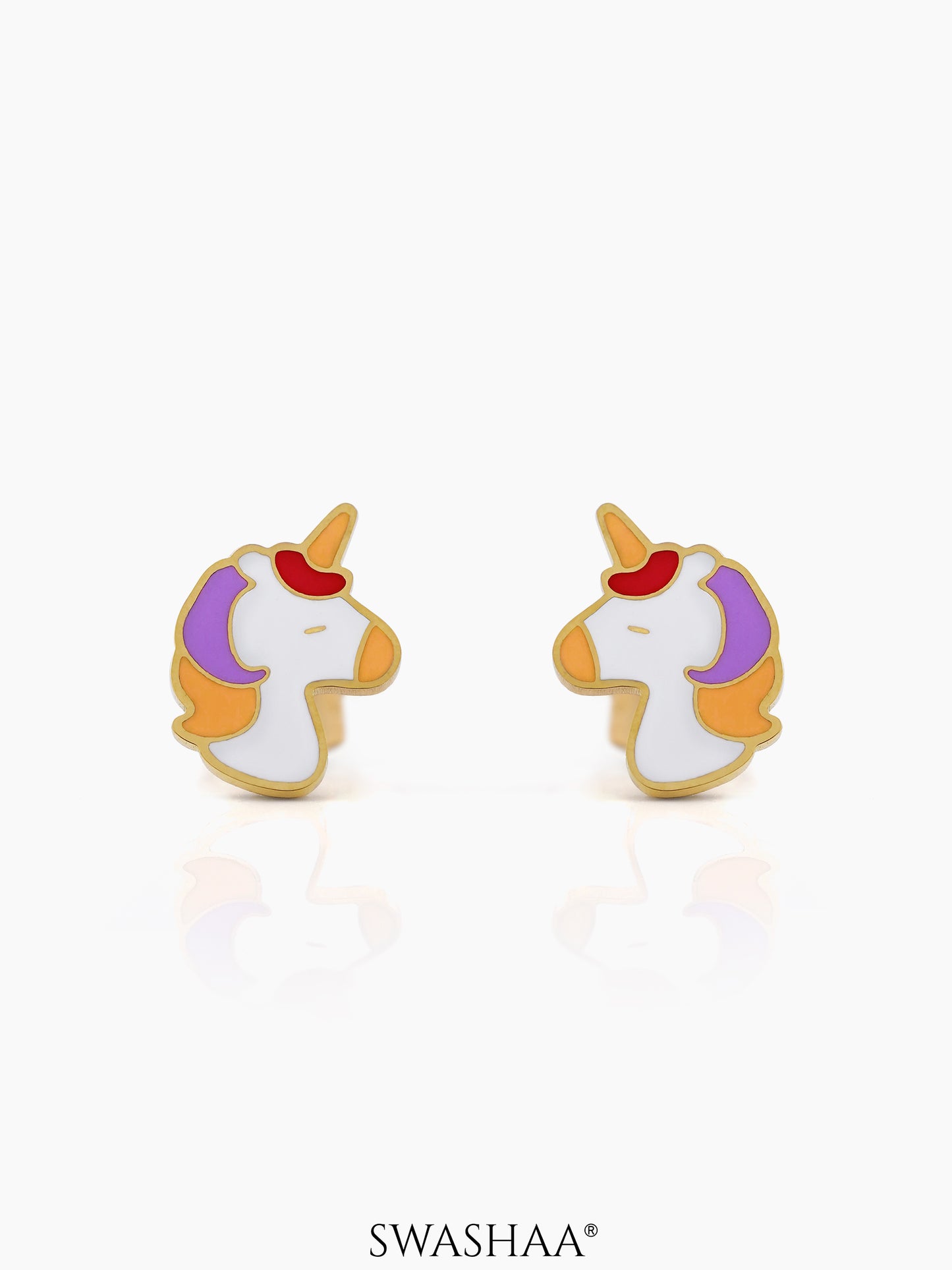 UniPop Unicorn 18K Gold Plated Kids Stud Earrings