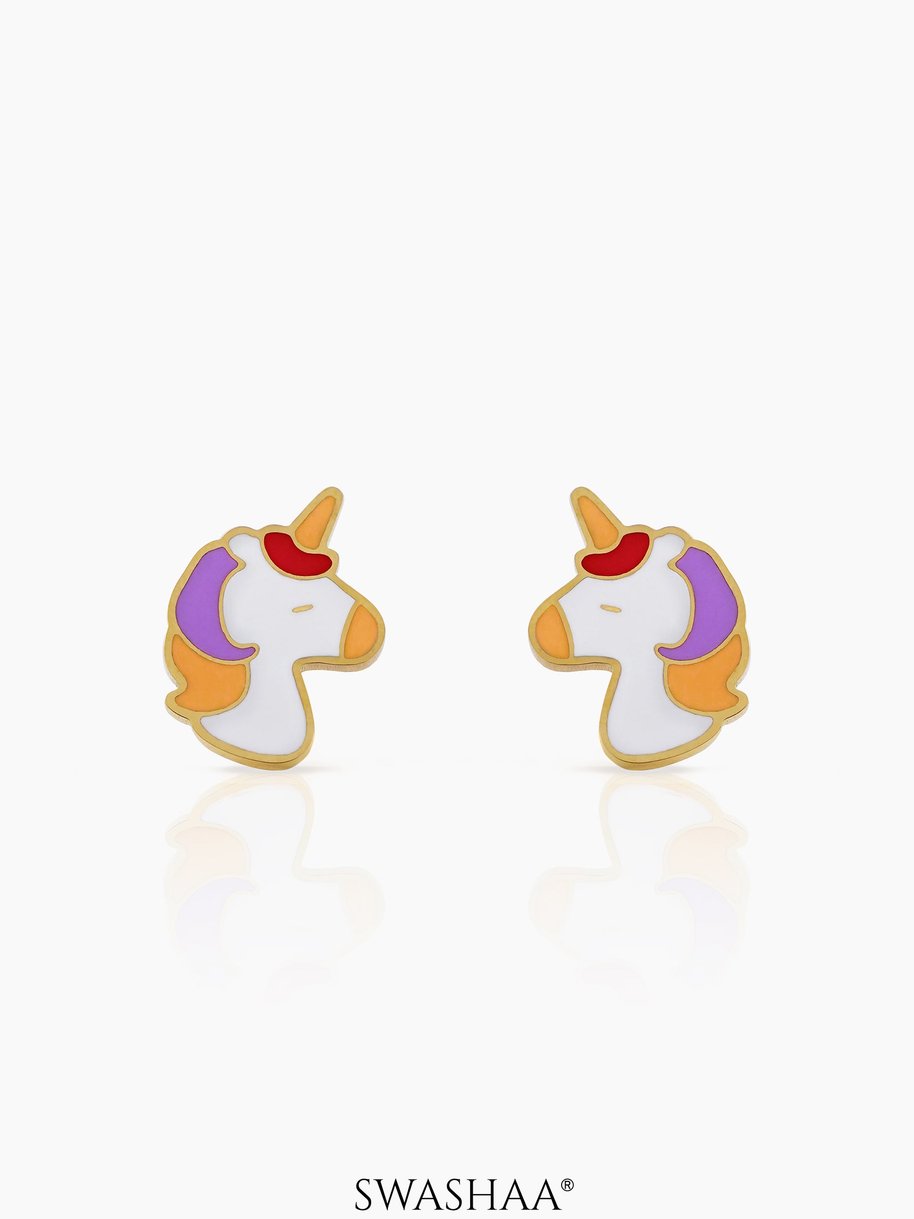 UniPop Unicorn 18K Gold Plated Kids Stud Earrings