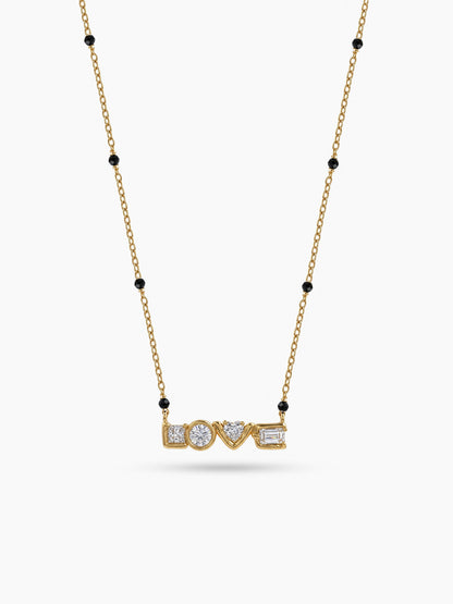 Unnati Diamond Love 18K Gold Plated Women's Mangalsutra Necklace