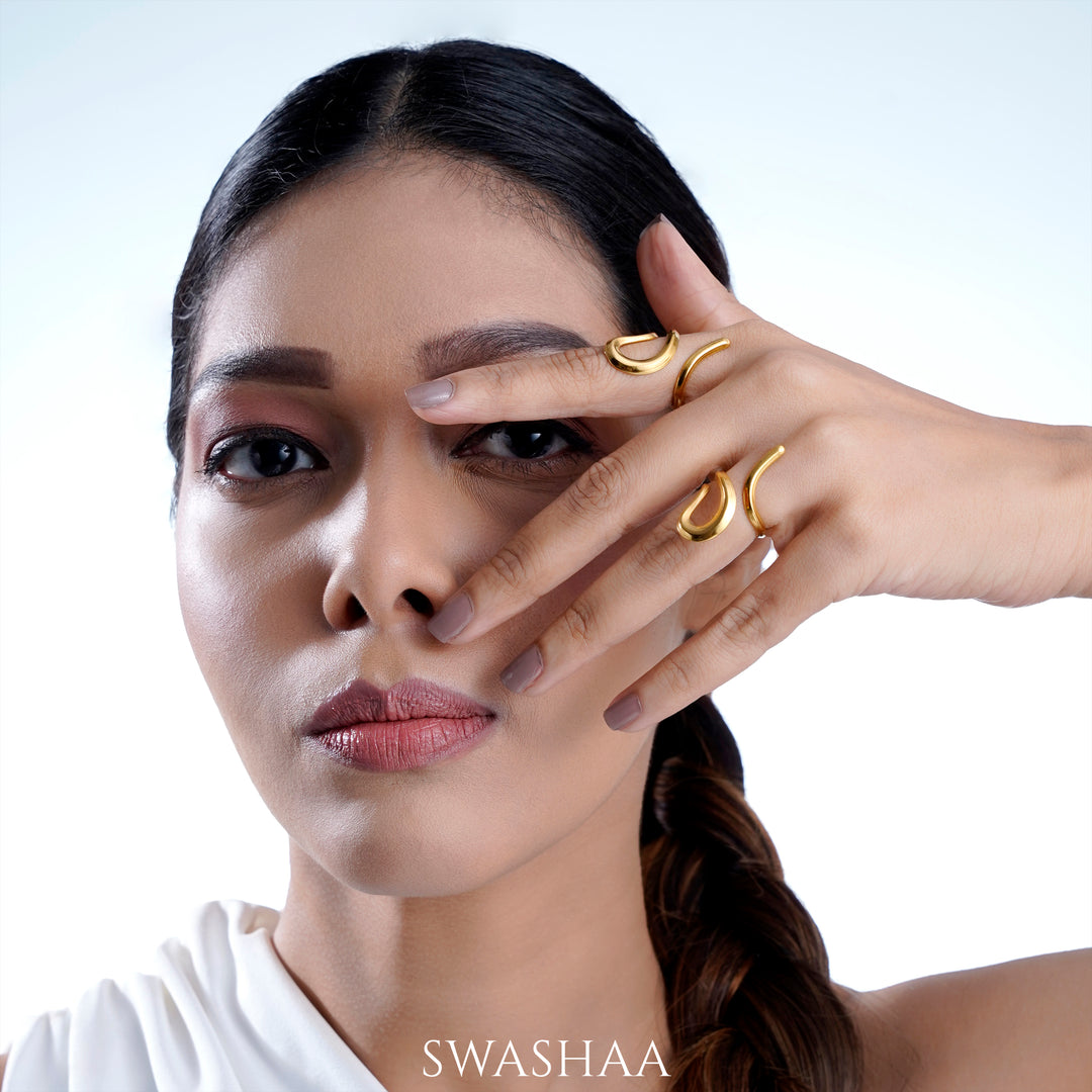 Upsana Snake 18K Gold Plated Ring