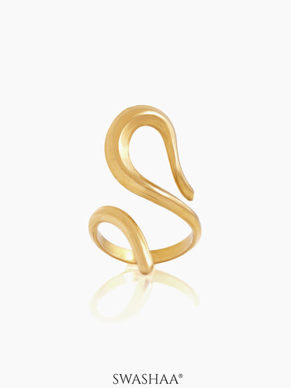 Upsana Snake 18K Gold Plated Ring