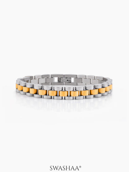 Valdez Silver 18K Gold Plated Men's Watch Belt Bracelet