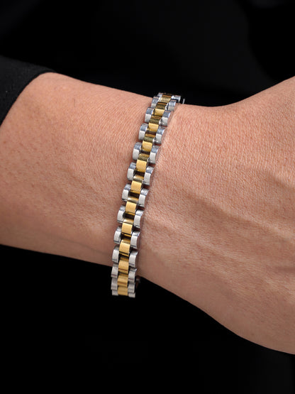 Valdez Silver - 18K Gold Plated Men's Watch Belt Bracelet