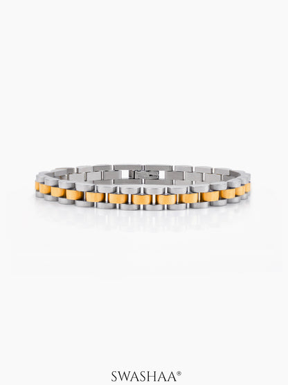 Valdez Silver - 18K Gold Plated Men's Watch Belt Bracelet