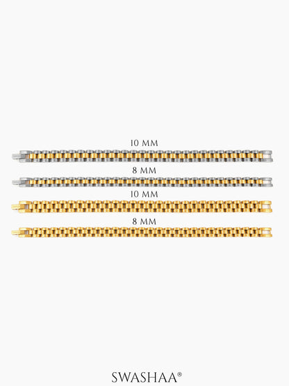 Valdez Silver - 18K Gold Plated-18K Gold Plated Men's Watch Belt Bracelet