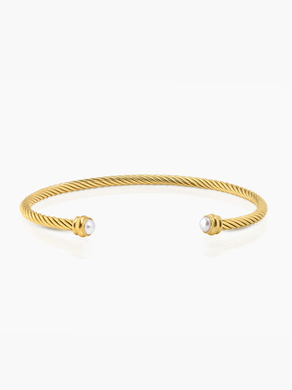 Valencia Twisted 18K Gold Plated Cuff Bracelet