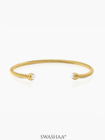 Valencia Twisted 18K Gold Plated Cuff Bracelet