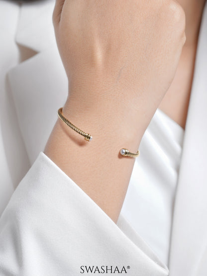 Valencia Twisted 18K Gold Plated Cuff Bracelet