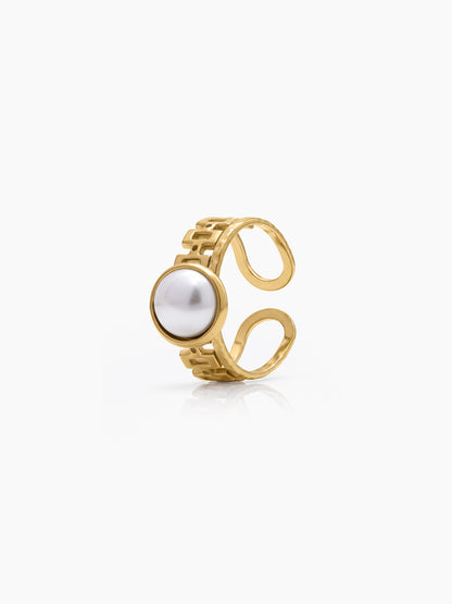 Valentina Pearl White - 18K Gold Plated Women's Ring