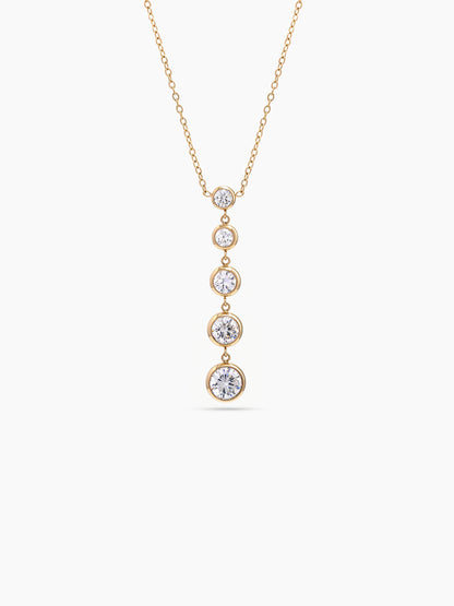 Valera Solitaire Diamond 18K Gold Plated Women's Chain Pendant Necklace 