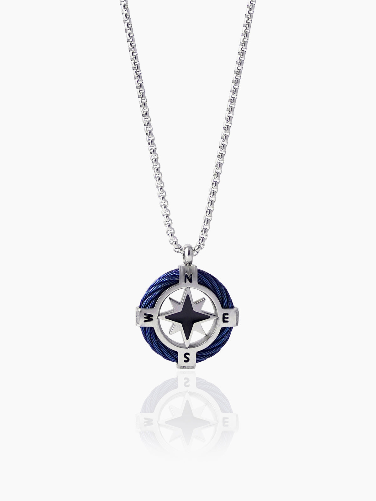 Vance Compass Silver Men's Chain Pendant