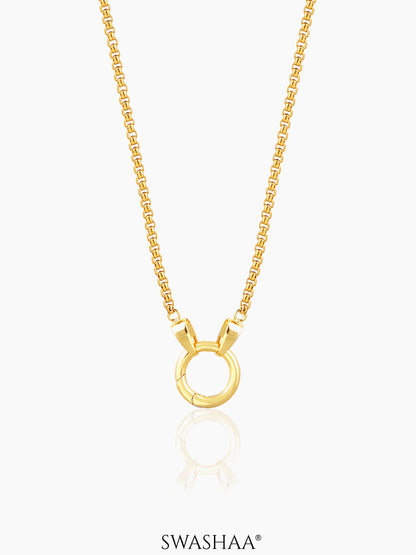 Vangie Eternal Ring Charm Amulate Box 18K Gold Plated Chain Pendant Necklace