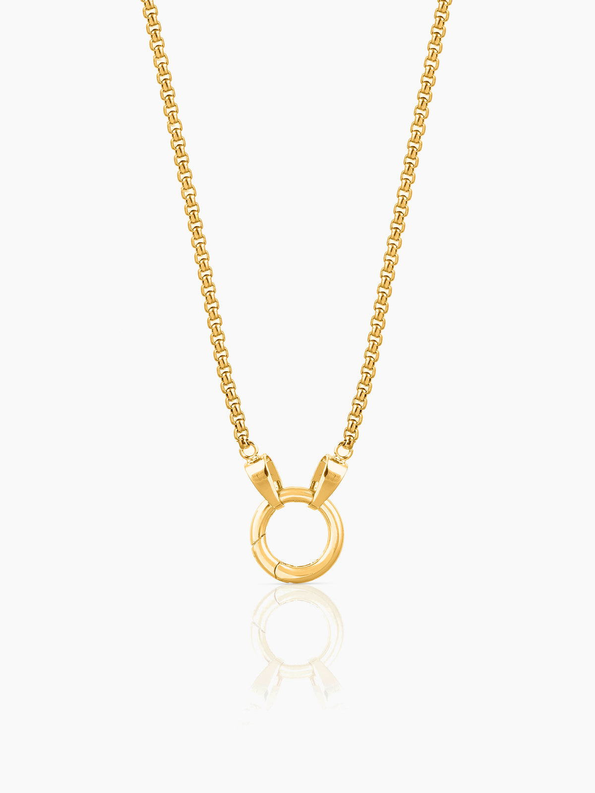 Vangie Eternal Ring Charm Amulate Box 18K Gold Plated Chain Pendant Necklace