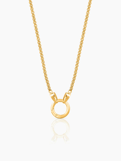 Vangie Eternal Ring Charm Amulate Box 18K Gold Plated Chain Pendant Necklace