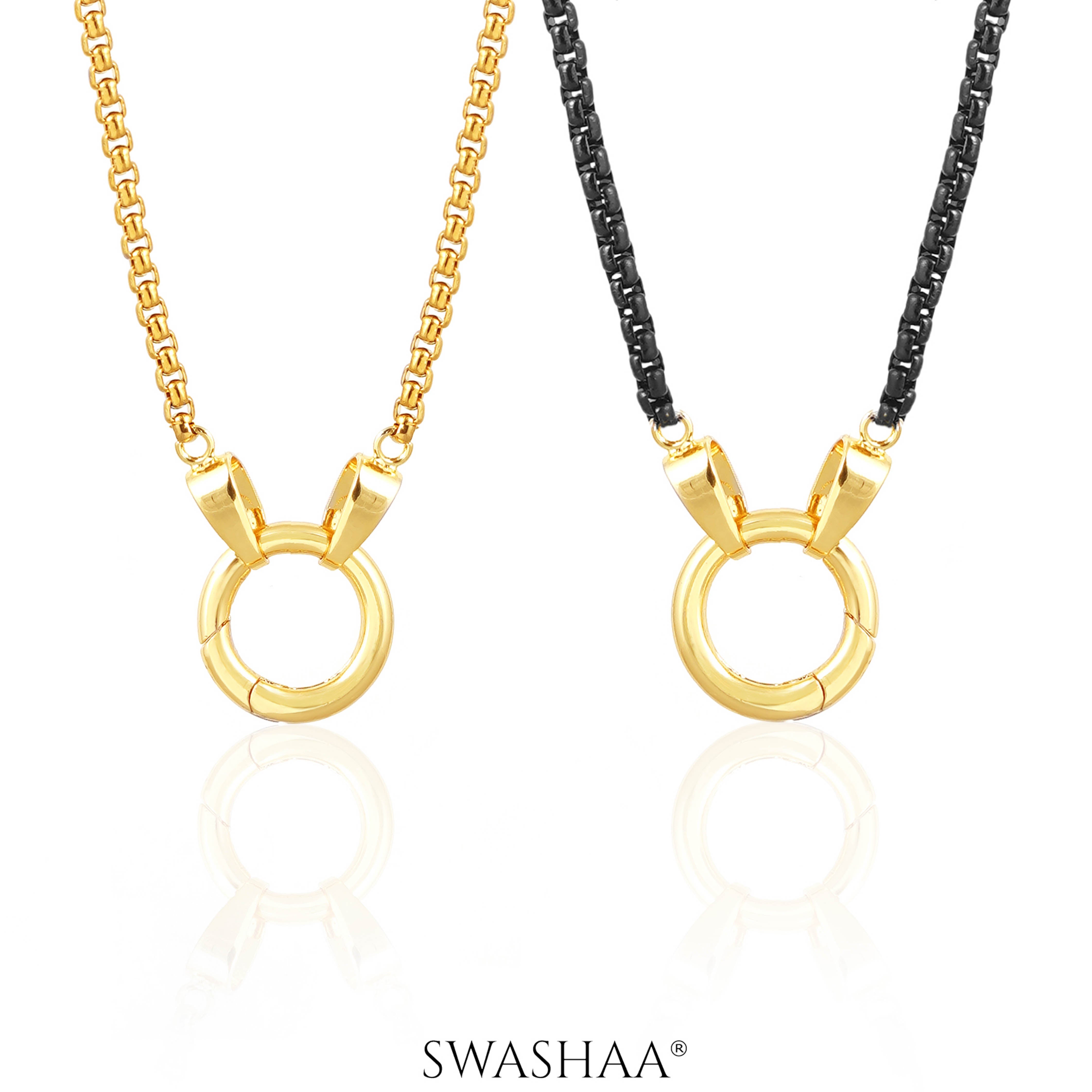 Vangie Eternal Ring Amulate Box Chain Necklace