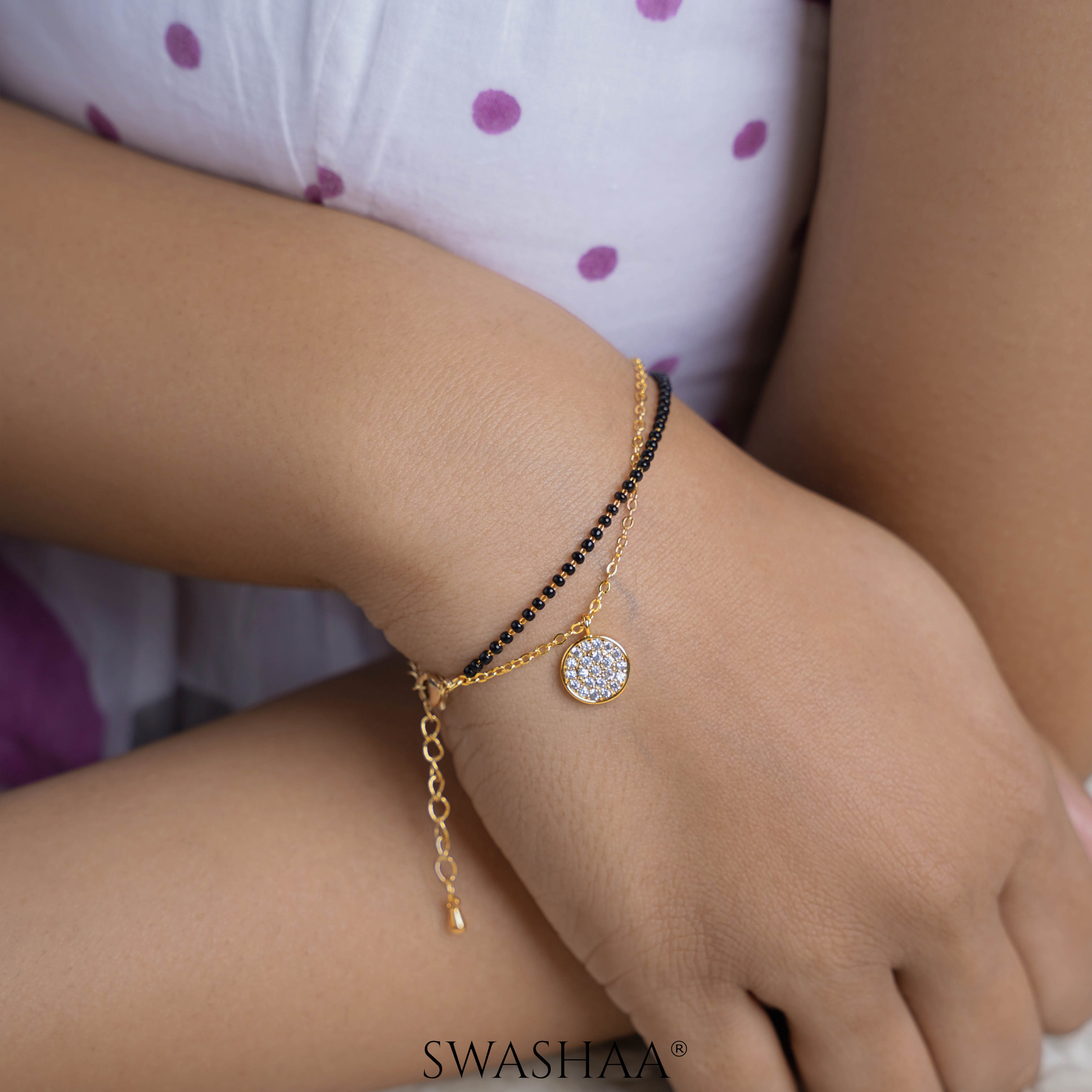 Vanya Layered 14K Gold Plated Mangalsutra Bracelet