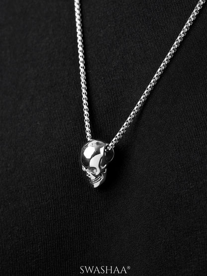Varek Deathgrin Skull Silver Men's Chain Pendant