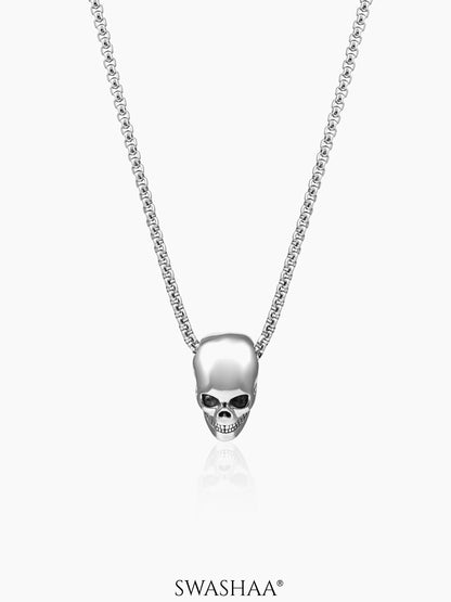 Varek Deathgrin Skull Silver Men's Chain Pendant