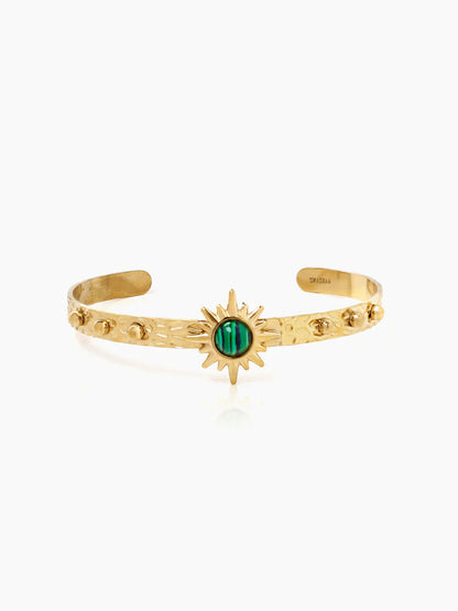 Variana Sunburn Textured 18K Gold Plated Cuff Bracelet