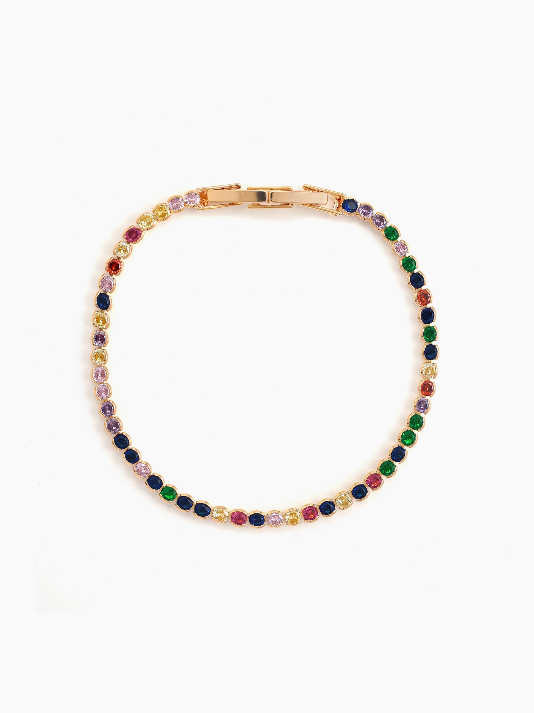 Varnik Diamond Solitaire Multi - 18K Gold Plated Tennis Rakhi 