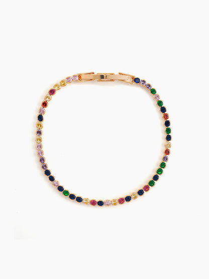 Varnik Diamond Solitaire Multi - 18K Gold Plated Tennis Rakhi 