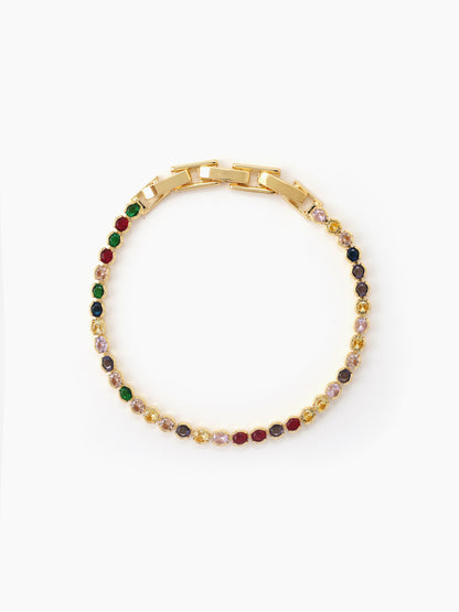 Varnik Diamond Solitaire Multi - 18K Gold Plated Tennis Rakhi 