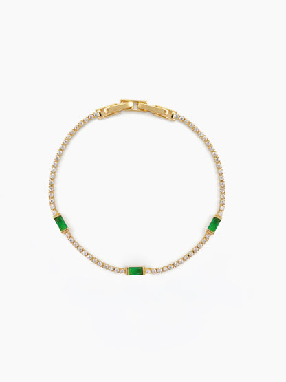 Vedant Green Emerald Diamond 18K Gold Plated Rakhi