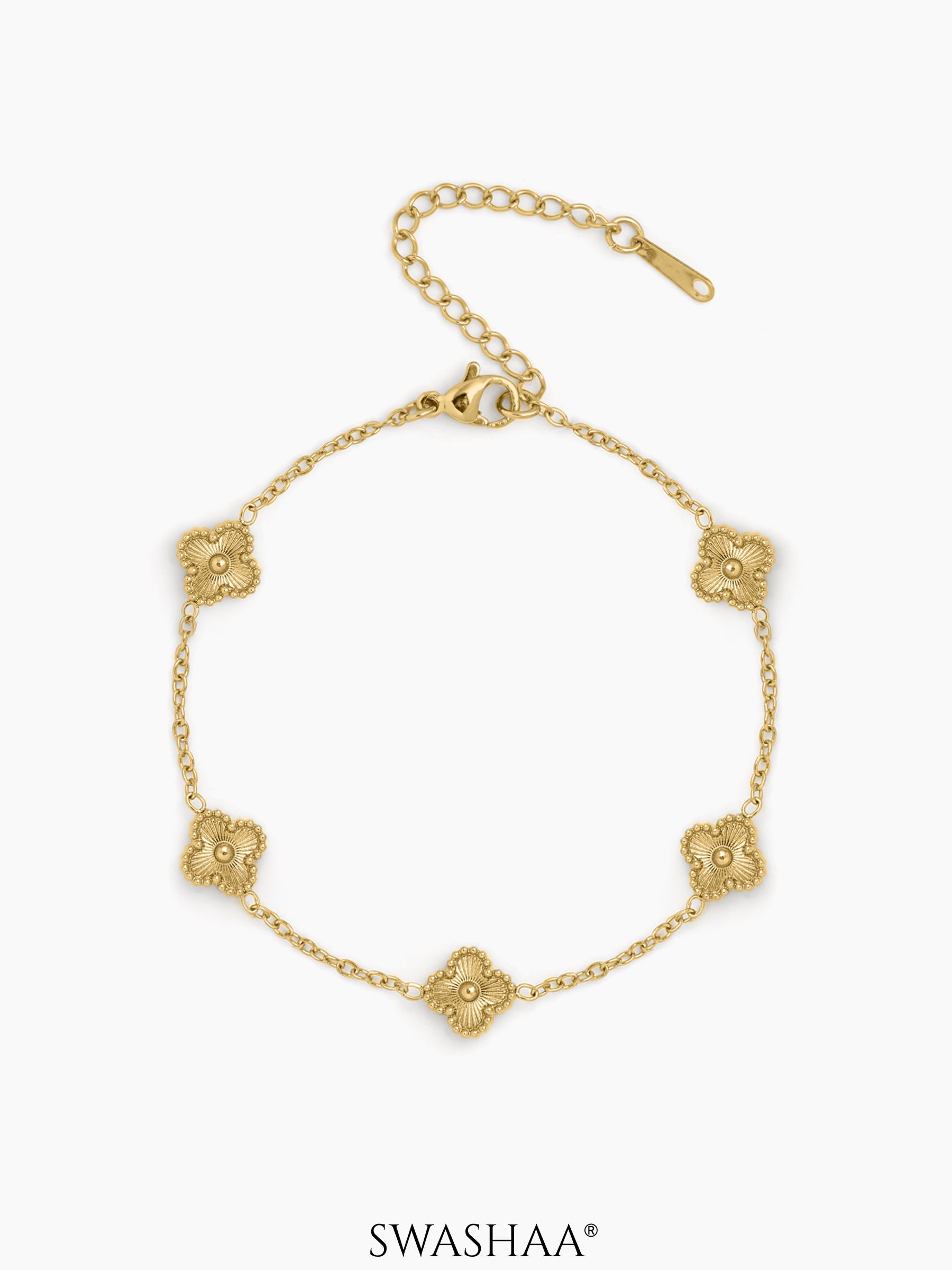 Velmira Clover Charm Bracelet - Swashaa