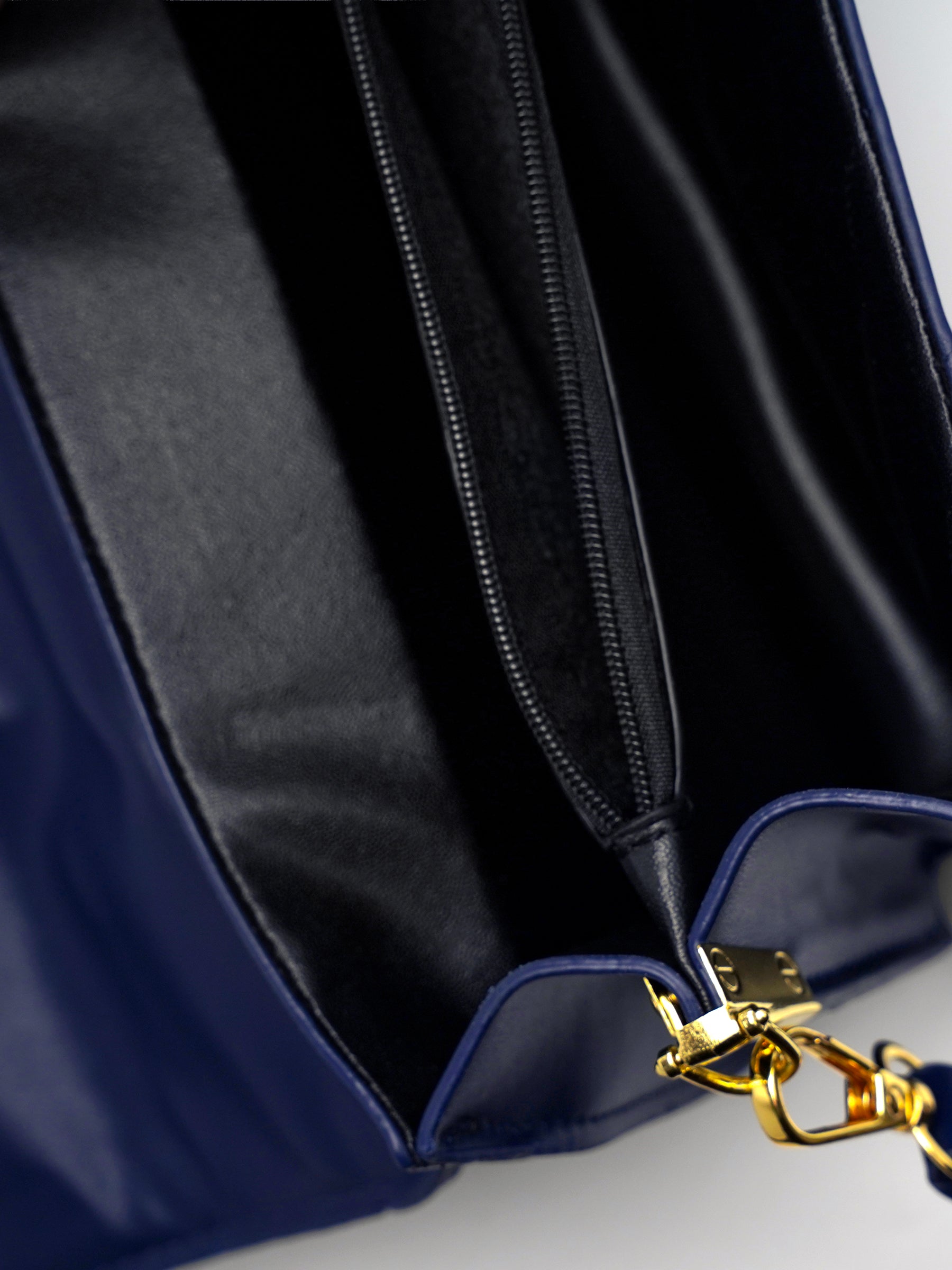 Velmira Navy Blue Luxe Flap Bag - Swashaa