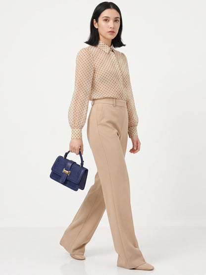 Velmira Navy Blue Luxe Flap Bag - Swashaa