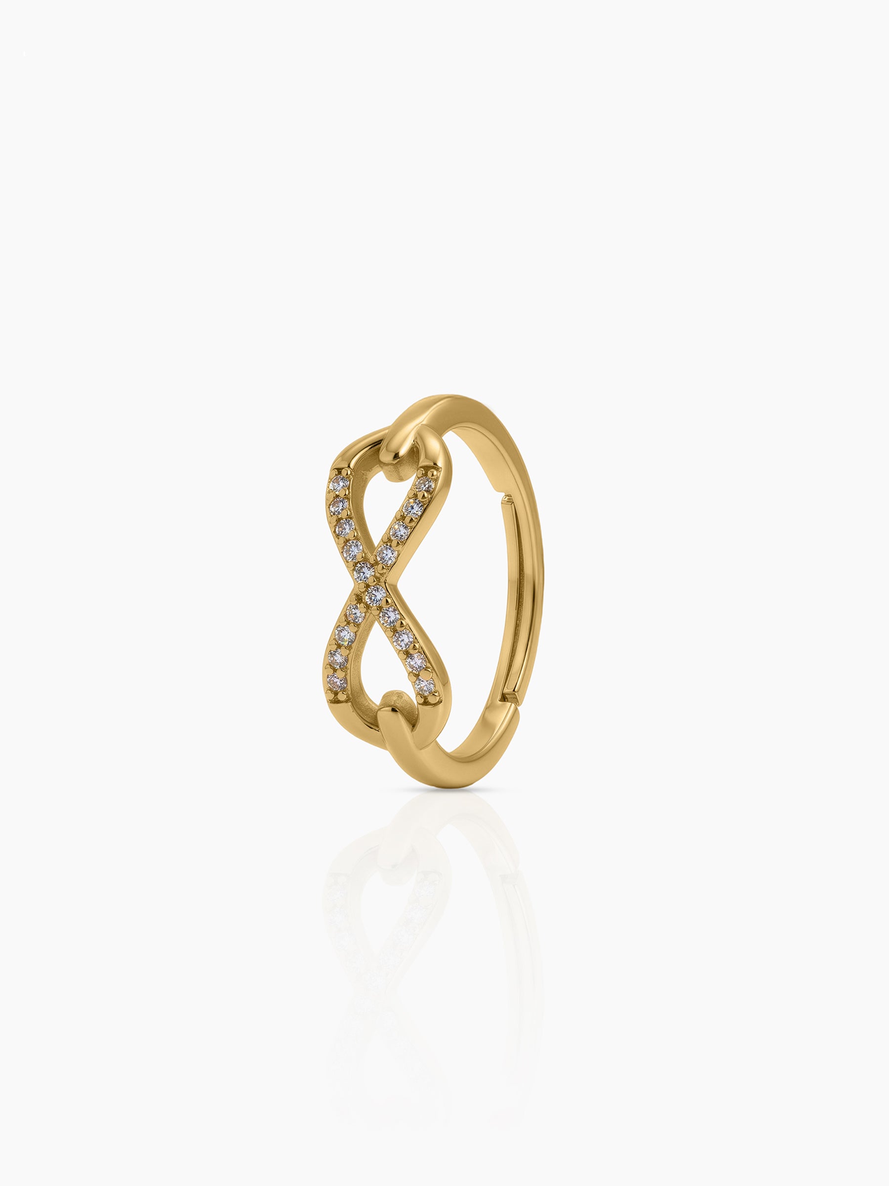 Velnira Infinity Diamond 18K Gold Plated Women's Ring - Swashaa