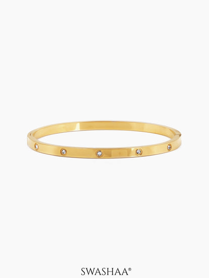 Venice Shiny Diamond Band Gold Plated Bracelet