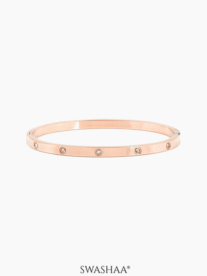 Venice Shiny Diamond Band Rosegold Plated Bracelet