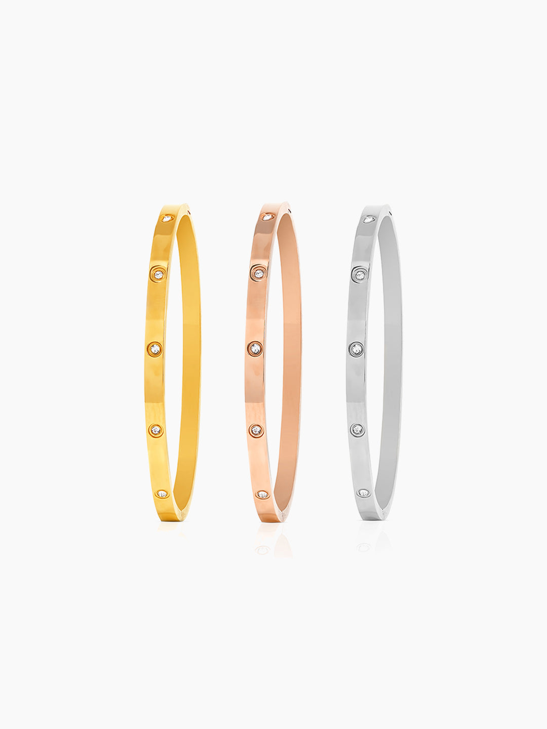 Venice Shiny Diamond Band Multi Bracelet Set