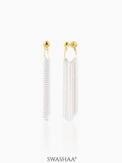 Venus Multi Chain Tassels 18K Gold Plated Dangling Earrings